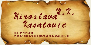 Miroslava Kasalović vizit kartica